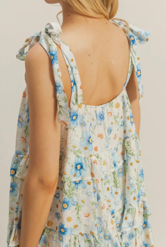 Ruffle Floral Mini Dress