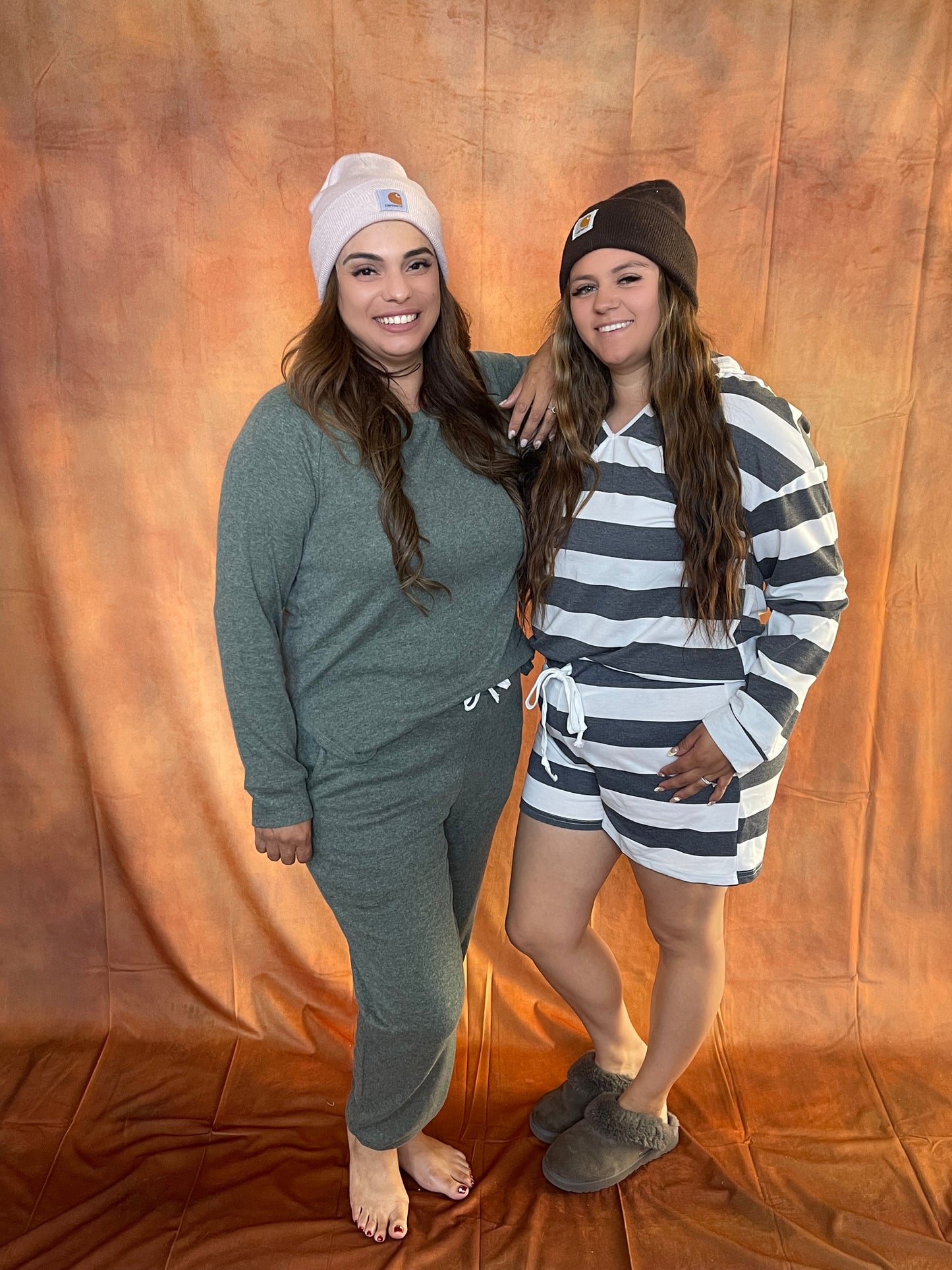 Charcoal Striped Matching Set